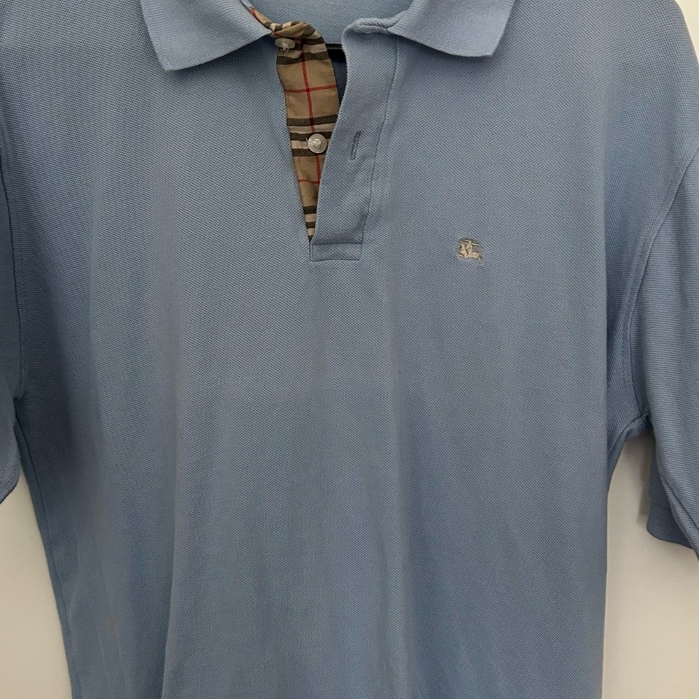 Burberry Blue Polo Shirt Classic Design